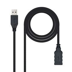 USB 3.0 typ A/M-A/H kabel, svart, 1,0 m - snabb anslutning och dataöverföring för kompatibla enheter.