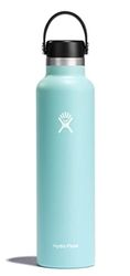 Hydro Flask Borraccia in acciaio inossidabile con isolamento sottovuoto tappo Flex Cap antigoccia e verniciatura a polvere, Senza BPA, Imboccatura standard, Dew, 709ml (24oz), laccetto