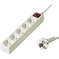 PremiumCord PP5K-05 extensão múltipla 5 m 5 tomada(s) CA branco, várias bases (5 m, 5 saídas CA, Tipo E/F, branco, 250 V, 10 A)