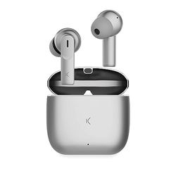 KSIX Meteor Bezprzewodowy zestaw słuchawkowy Bluetooth, Połączenia HD, ENC redukcja szumów, Obudowa ładująca Metaliczny, Prawdziwy bezprzewodowy Stereo, 32h Autonomia, Asystenci głosowi, Wodoodporny,