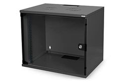 DIGITUS network cabinet - 19-inch rack 7 U - unmounted - wall mounting - 400 mm depth - load capacity 60 kg - glass door - black