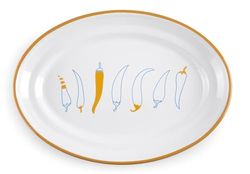 VoltShine Vassoio Ovale per Verdure in Acciaio smaltato 35 x 24 cm, Ideale per Cucinare, cuocere e servire Alimenti.