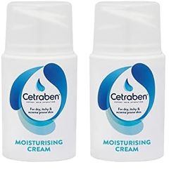 Cetraben Body Cream Moisturiser, For Dry Sensitive and Eczema Prone Skin, Dermatological Body Moisturiser, Daily Whole Body Application, 1 x 50ml (Pack of 2)