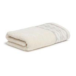 Möve Cosy Knits chenille-borduurhanddoek, 50 x 100 cm, van 100% katoen, natuur/kasjmier