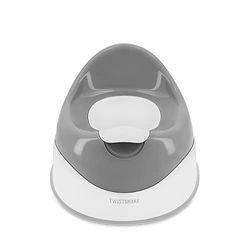 Twistshake Pot pour bébé antidérapant | Léger - Portable - Facile à nettoyer | siège de toilette bébé | Pot d'entraînement pour enfants | Conception ergonomique | Loo pour les nourrissons | Blanc Gris