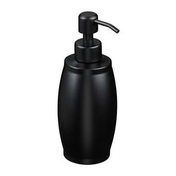 Relaxdays Distributeur de Savon, Rechargeable, Acier Inoxydable, 350 ML, pour la Salle de Bain et la Cuisine, Noir