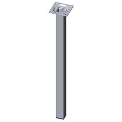 Element System 11101-00015, Pernas para móveis com base para aparafusar, tubo de aço quadrado