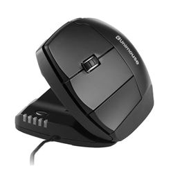 Contour Mouse verticale ergonomico Unimouse per mano sinistra - Angolo regolabile da 35° a 70°, appoggio per il pollice personalizzabile, cablato, comfort e sollievo dal dolore per tutto il giorno