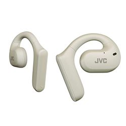 JVC Auriculares Inalámbricos Deportivos - 27h de Batería, Sonido Abierto, Resistentes al Agua IPX4, Doble Micro, para Correr - HA-NP35T-W, Blanco