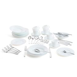 Luminarc Trianon Caja 18 Platos, 6 Tazas Y 24 Cubiertos 24,5x22,5x19,5cm/22cl/26cm-2,5mm Blanco