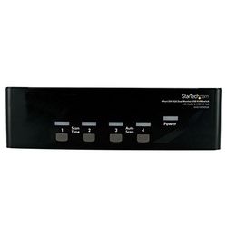 StarTech.com SV431DDVDUA - Conmutador Switch KVM (4 Ordenadores, 2 monitores, Dual DVI y VGA, 1920 x 1440, DVI-I HD 15, USB A, Mini-Jack 3.5 mm)