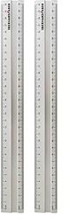Eberhard Faber 570009 - Regla de aluminio, aprox. 30 cm, regla de metal antideslizante e irrompible (Paquete de 2)