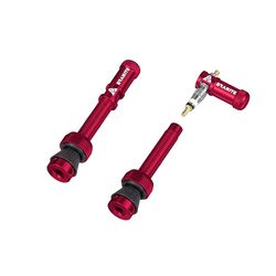Granite Juicy Nipple Bouchon de Valve et Ensemble de Valve Presta 44mm de Couleur Assortie, Capuchons de Valve pour Pneus avec Fonction d'Extraction du Noyau de Valve (Rouge)
