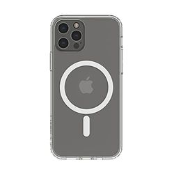 Belkin Coque de protection pour iPhone 12 Pro compatible MagSafe (avec revêtement antimicrobien, aimants intégrés et rebords surélevés antichocs pour protéger l'appareil photo) Transparent