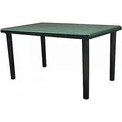 RESOL Olot Mesa de jardim e sala de jantar exterior, 140 x 90, retangular para 4 - 6 pessoas com orifício de guarda-chuva, proteção UV para uso em pátio, terraço ou alpendre, fácil manutenção - cor