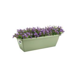 Elho Barcelona Balconnière 40 - Planteur pour Balcon & Extérieur - Plastique 100% recyclé - Ø 39.5 x H 16.0 cm - Vert/Vert Pistache