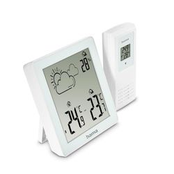 Hama väderstation "Zakynthos", termometer, hygrometer, med utomhussensor, vit