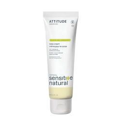 ATTITUDE Body Cream for Sensitive Skin with Oat and Argan Oil, EWG Verified, Dermatologically Tested, Vegan, 240 mL