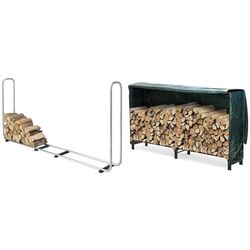 wolfcraft 5122000 - Stockeur de Bûches - Bûches de 25 à 50 cm & vounot Serre Bûche 2m avec Housse de Protection Range Bûche Acier Serre Bûche Grande Capacité
