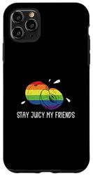 Stay Juicy My Friends Amanti divertenti della nettarina della frutta della nettarina Custodia per iPhone 11 Pro Max