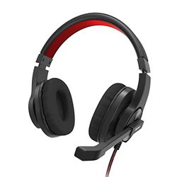 Hama Headset med mikrofon (trådbundna hörlurar USB A-port, aux, stereohörlurar med kabel, over ear PC-hörlurar med mikrofonarm och halsband, 2 m ljudkabel) svart