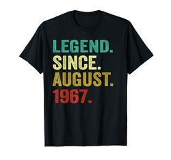 57 Years Old Awesome Since August 1967 57th Birthday Gifts Camiseta