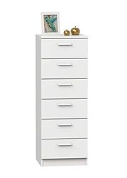 Muebles Pitarch | Sinfoniere Comò 6 Cassetti Guide Metalliche, Comò per Camere, Bianco, 110x40x40 cm (altezza x larghezza x profondità), Con Maniglia, Collezione Tibet