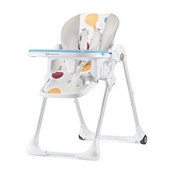 Kinderkraft YUMMY Cadeira alta para bebé, poltrona infantil, cadeira infantil, publicultura, refeições para bebé, dobrada, com bandeja, apoio para os pés, ajustável, nascimento, 15 kg, multicolorido