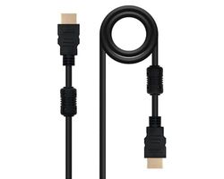 Watio Wave HDMI-kabel, type A/M-A/M, high-speed kabel, 5 m, met ferriet, HEC-compatibel, zwart en duurzaam