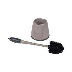 Homéa, Brosse WC Antidérapante Plastique et TPR Bicolore Anthracite/Taupe