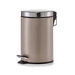 Zeller Present 18211 Poubelle à Pédale Métal/Acier Inoxydable Taupe Mat 3 L 20 x 20 x 28 cm