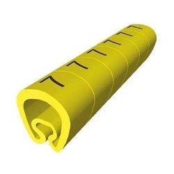 Unex 1811-J PVC lamineermarkering, voorgesneden, voor 2 mm tot 5 mm kabel, geel, J-kaart, 1000 stuks