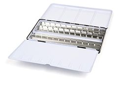 Honsell Boîte Vide en métal pour 48 Demi-Bols ou 24 Bols complets avec Palette de mélange et Anneau de Pouce, Coloré