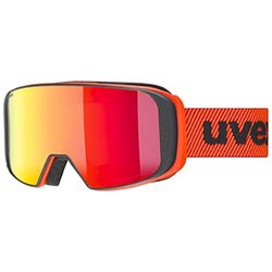 Uvex Saga To - Masque de Ski pour Hommes et Femmes - avec Verre Interchangeable - Ventilation de la Monture Sans Courants D’Air - Fierce Red/Red-Lgl Clear - One Size