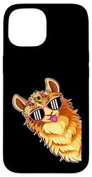 Funny Alpaca With Sunglasses Cute Animals For Women Girls Case for iPhone 15