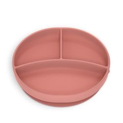 Suavinex, Bord met zuignap, siliconen borden met scheidingswanden, kantelbeveiliging, voor aanvullende voeding, vaatwasser- en magnetronbestendig, +6 maanden, roze