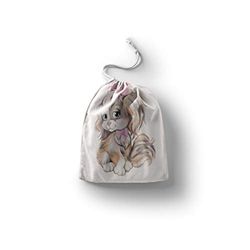 Bonamaison Printed Cotton Produce Bag with Drawstring, Reusable Grocery Bag, Biodegradable Eco-Friendly Bags, Travel Pouch, Sachet Bags, Shopping Bag, Eco Friendly, Foldable, Size: 30x40 Cm