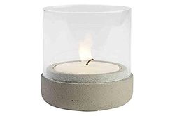 APS lanterna "Element", tea light, illuminazione, lanterna in cemento grigio, lato inferiore protegge i mobili, Ø 7,5 cm, altezza 13 cm