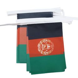 AZ FLAG Ghirlanda 6 Metri 20 Bandiere Afghanistan 21x15cm, Bandiera Afgana 15 x 21 cm - Festone Bandierine
