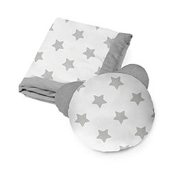 KOSPU Parure de Lit et Couverture pour Enfants et Jeunes Adolescents, Tissu en Coton et Velours, Rembourrage 100 % Polyester, Couverture de Couchage 135 X 100 cm, Oreiller de Couchage Ours 50 cm