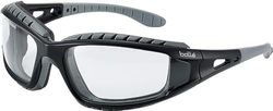 Bolle TRACPSI Tracker Glasses Nylon Frame Anti-Scratch and Fog Lens, Clear/Black