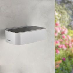 M Ledme - Applique solare a LED Plit bianca da 1,7 W, illuminazione per esterni con sensore crepuscolare, 4000 K (neutro), protezione IP65, autonomia 6-8 ore. Ideale per l'uso in ambienti esterni.