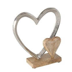 Boltze Figura Decorativa de corazón Carolyn (Madera, para decoración, Idea de Regalo para cumpleaños + Boda, Figura de corazón, 18 x 7,5 x 22 cm, decoración de Mesa) 2002881
