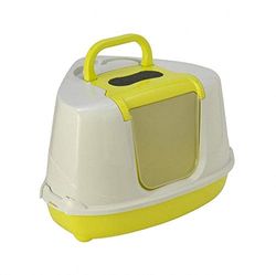 Moderna Vassoio sanitario con copertura angolare per gatti, sanitario Toilet, Flip Corner, colore: Pistacchio Limone