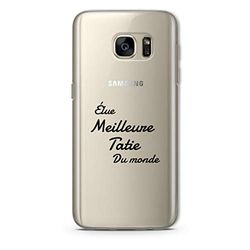 Zokko Samsung S7 Edge fodral "World's Best Aunty" - mjukt genomskinligt bläck svart