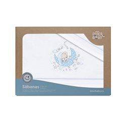 New Sleeping flanellen beddengoed voor kinderbed, wit en blauw