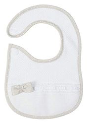 FILET AM296T Babero Grande Suave, con Bolsillo de Tela Aida para Bordar, Blanco y Beis, Talla única Unisex bebé