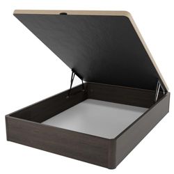 amuéblate online - Canapé Abatible de Madera Súper Reforzado con Gran Capacidad, Esquinas Redondeadas, 135 x 190, Wengué