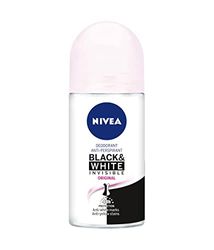 NIVEA Black & White Invisible Original Roll-on in confezione da 6 (6 x 50 ml), antitraspirante per una pelle morbida con fragranza, deodorante roll on per proteggere i vestiti