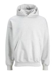 JACK & JONES JORVIBE Spongy Sweat Hood, wit melange., XXL